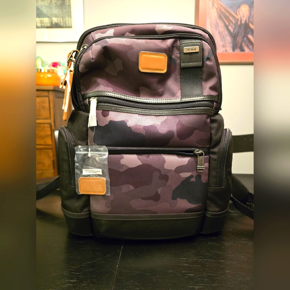 New TUMI Parish Unisex Travel Backpack Triple Pocket Expendable Camouflage